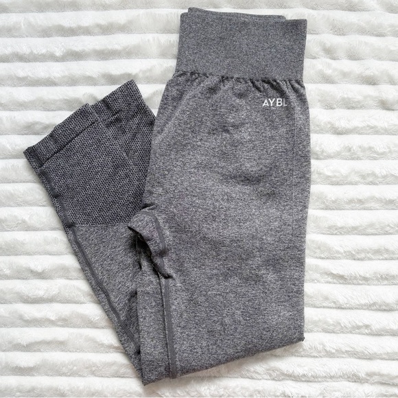 AYBL Seamless High Waisted Butt Lifting Gray Leggings Womens Size Large - Picture 1 of 10
